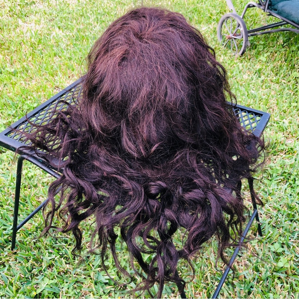 Elegante Brazilian Remy human hair Full wig long 20 inch hair Dark Brown - Picture 4 of 11